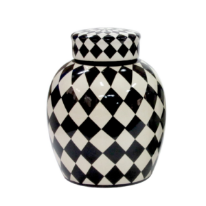 Jarron Ceramica Negro/Blanco Venezia
