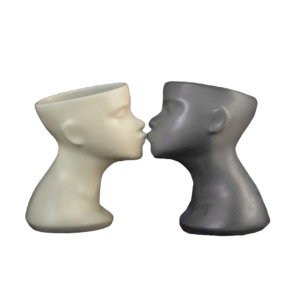 Macetas Duo Love Gris Claro y Negro