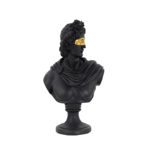 Escultura Cabeza Apolo Resina Negro