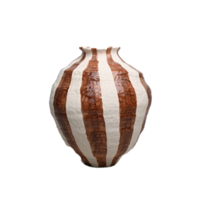 Jarron Ceramica Creme/Brown