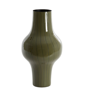 Jarron Deco Sindo Dark Olive Green y Black