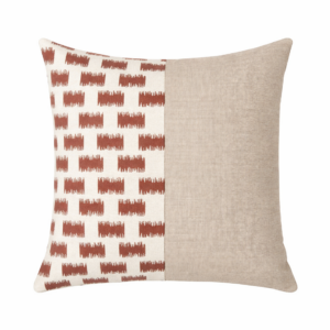 Cojin de Plumas Exterior Cuadros Marron y Beige