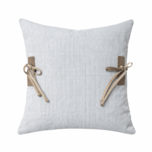 Cojin de Plumas Interior Beige con Laterales de Cuero